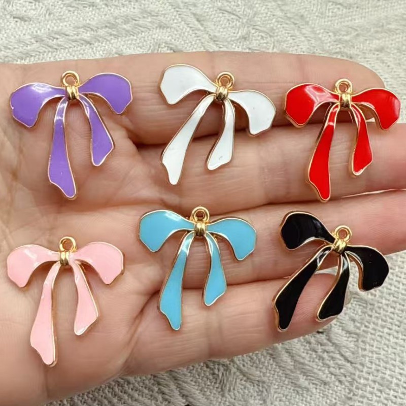 Bow Tie Pre Tied - 10 Breloques Nœud Papillon en Métal