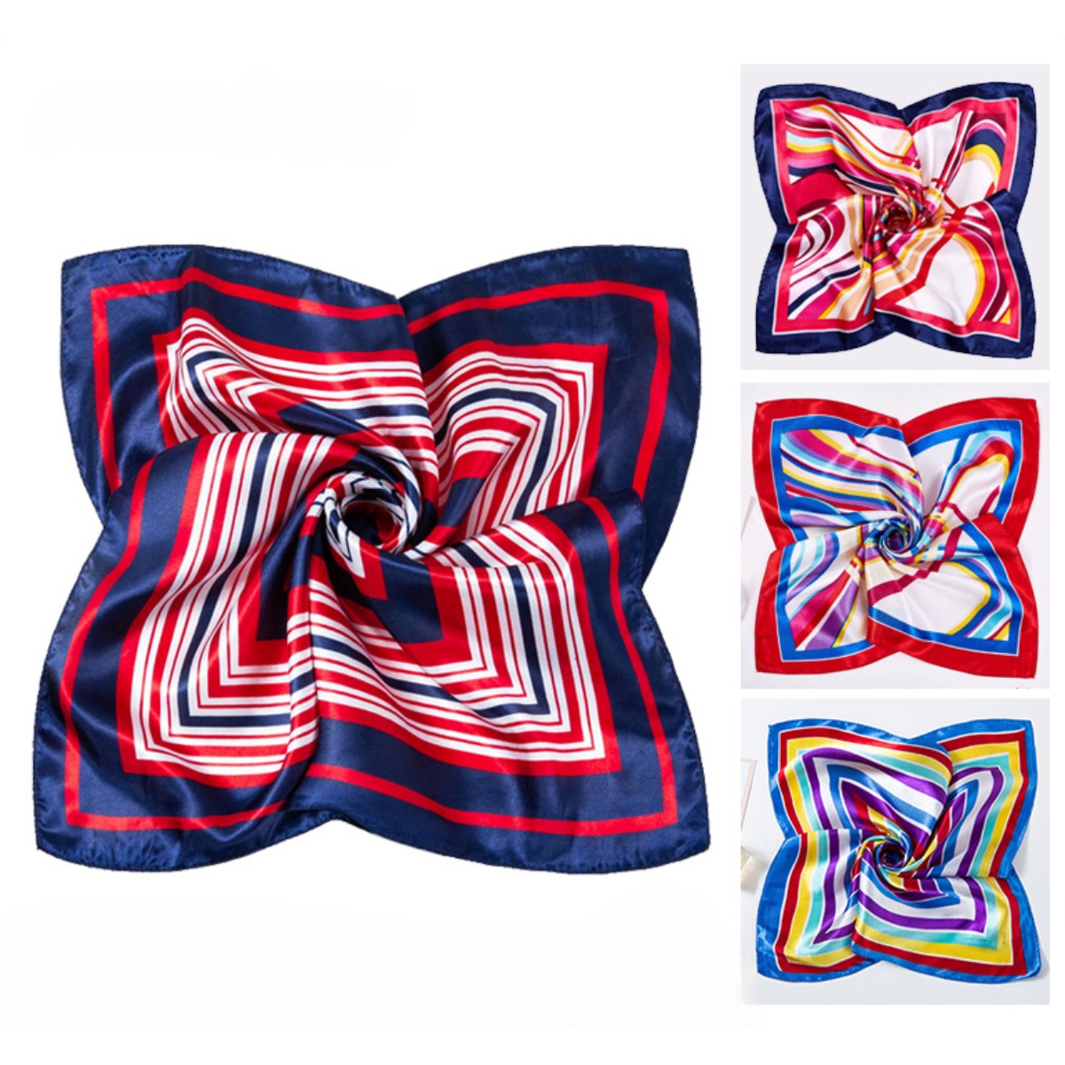 Face Scarf Mask - Écharpe carrée imprimée pour femme, petit