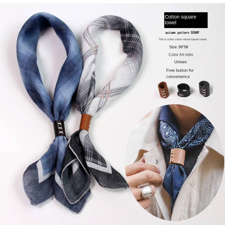 Scarf Silk Square - Écharpe carrée pour hommes avec boutons