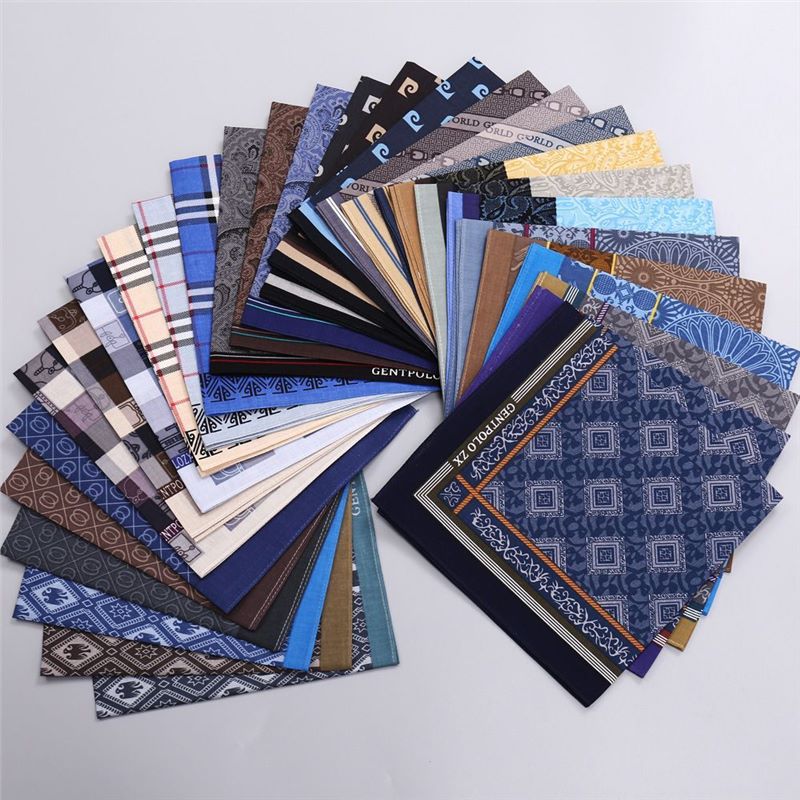 Handkerchief Cotton Men - Mouchoir à carreaux imprimé en pur