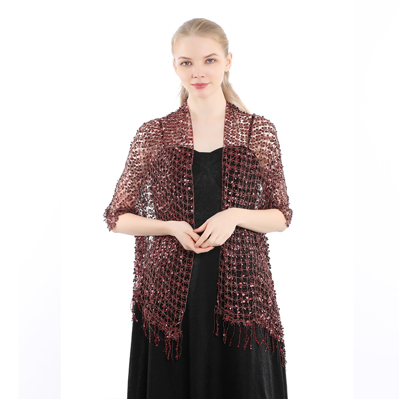 Châle à franges et sequins de  - Stole Wedding Shawl avis et prix