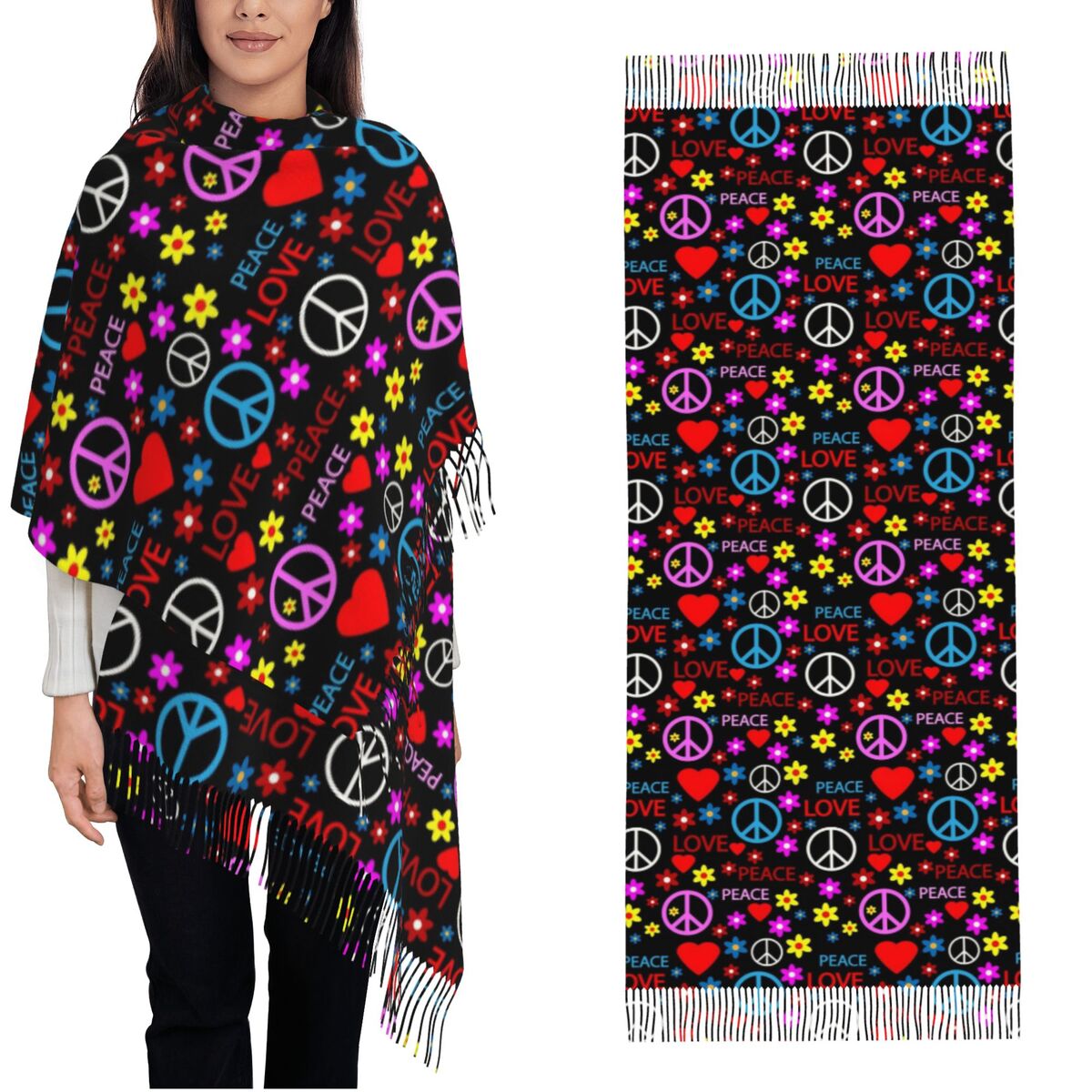 Écharpe à motif d'amour Foral  - Pashmina Wrap Large avis et prix