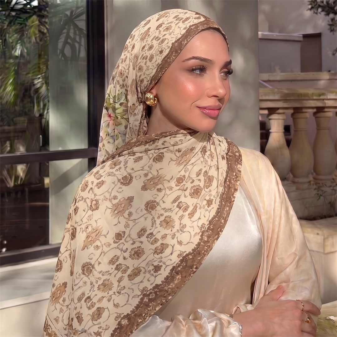 Hijab à imprimé floral vintage - Head Wrap Turban avis et prix